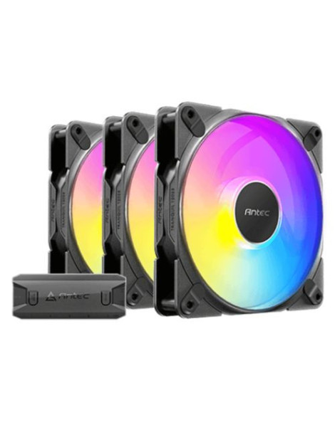 Antec Tranquil 120 ARGB PWM 12cm Case Fans (3-Pack)  ARGB & PWM Fan Controller  Fluid Dynamic Bearing  400-2000 RPM  Black