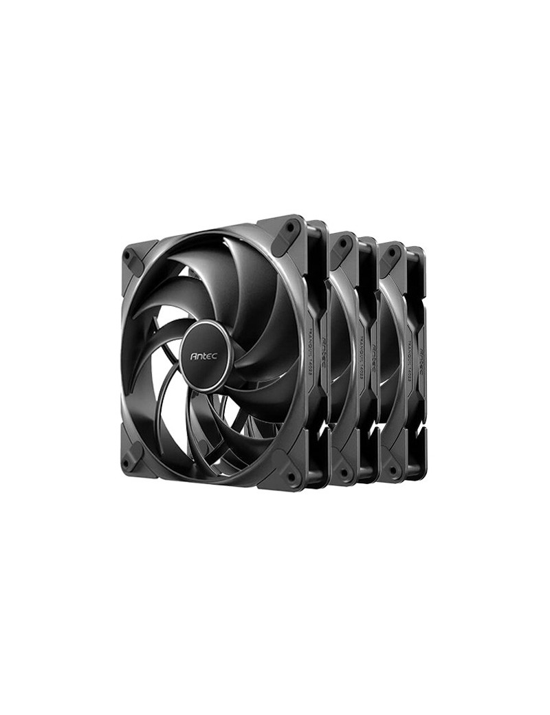 Antec Tranquil 120 PWM 12cm Case Fans (3-Pack)  Fluid Dynamic Bearing  Daisy-Chain 4-Pin  400-2000 RPM  Black