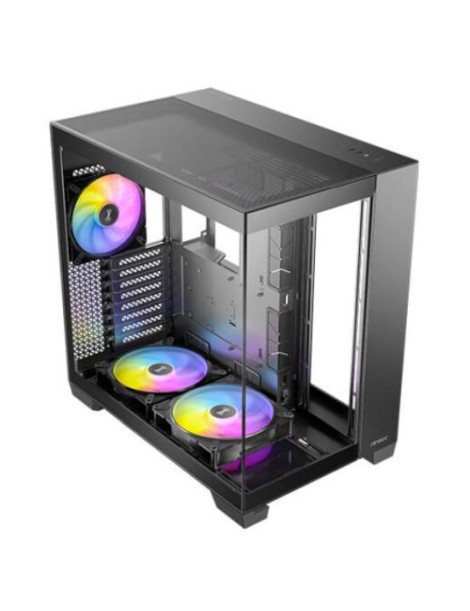 Antec C8 ARGB Gaming Case w/ Glass Side & Front  E-ATX  3x ARGB Fans  ARGB PWM Fan Hub  Dual Chamber  Mesh Panels  USB-C  Black