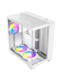 Antec C8 ARGB Gaming Case w/ Glass Side & Front  E-ATX  3x ARGB Fans  ARGB PWM Fan Hub  Dual Chamber  Mesh Panels  USB-C  White