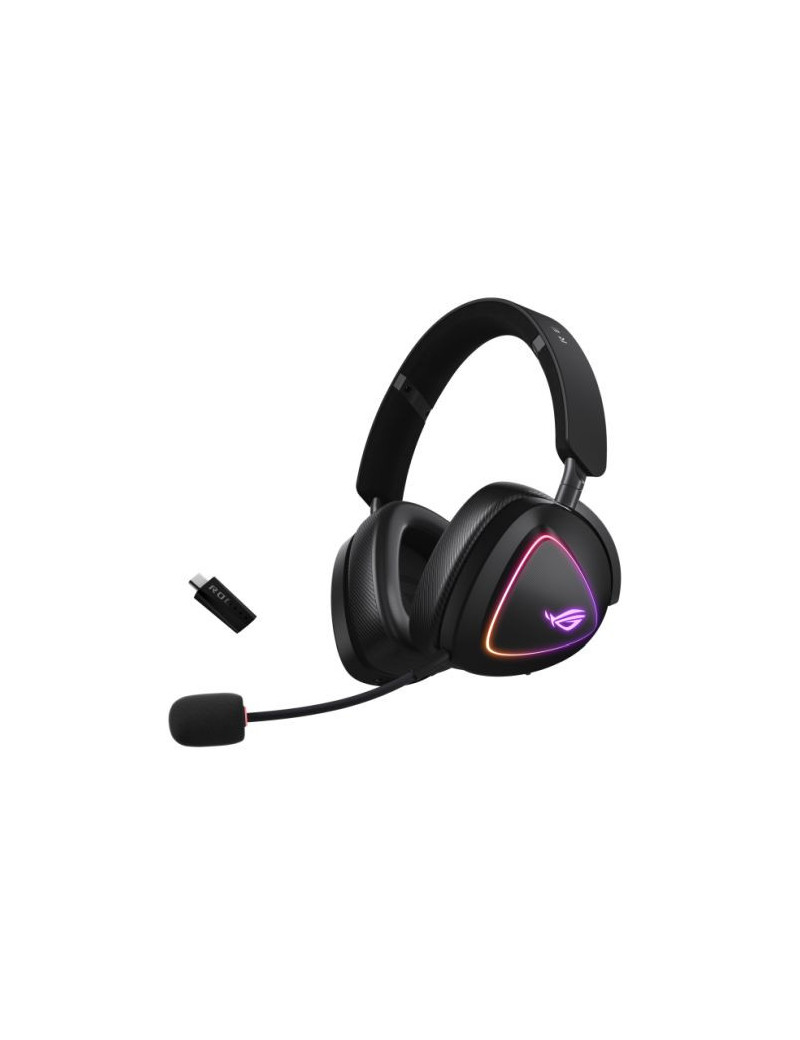 Asus ROG DELTA II Tri-Mode Wireless Gaming Headset  2.4GHz/Btooth/3.5mm Jack  50mm Titanium Drivers  DualFlow Audio  110-Hour Battery  RGB