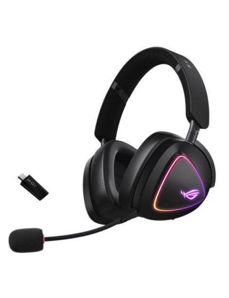 Asus ROG DELTA II Tri-Mode Wireless Gaming Headset  2.4GHz/Btooth/3.5mm Jack  50mm Titanium Drivers  DualFlow Audio  110-Hour Battery  RGB