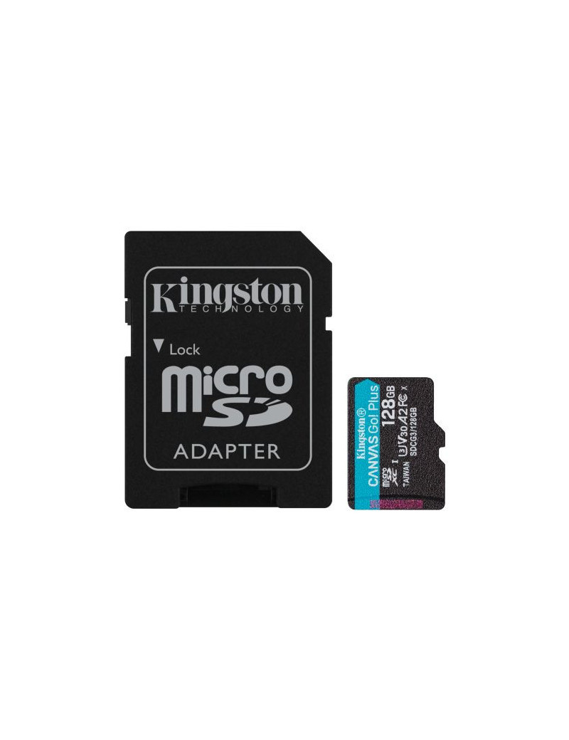 Kingston 128GB Canvas Go! Plus Micro SDXC Card with SD Adapter  UHS-I Class 10  U3  A2 App Performance  170MB/s