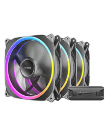 Antec Neo Prizm T3 140 ARGB PWM 14cm Case Fans (3-Pack)  30mm Thick  ARGB & PWM Fan Controller  Hydro Bearing  600-1500 RPM  Black