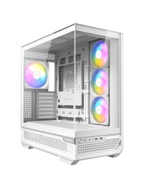 Antec C7 ARGB Mid Tower Tempered Glass PC Gaming Case - White  3x 120mm & 1x 140mm ARGB Fans  USB 3.2 Gen2  EATX/ATX/mATX/mITX Support