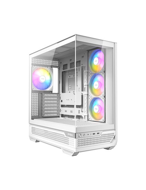 Antec C7 ARGB Mid Tower Tempered Glass PC Gaming Case - White  3x 120mm & 1x 140mm ARGB Fans  USB 3.2 Gen2  EATX/ATX/mATX/mITX Support