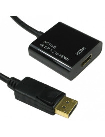 15CM DISPLAY PORT V1.2 - HDMI ACTIVE ADAP 4K BLACK