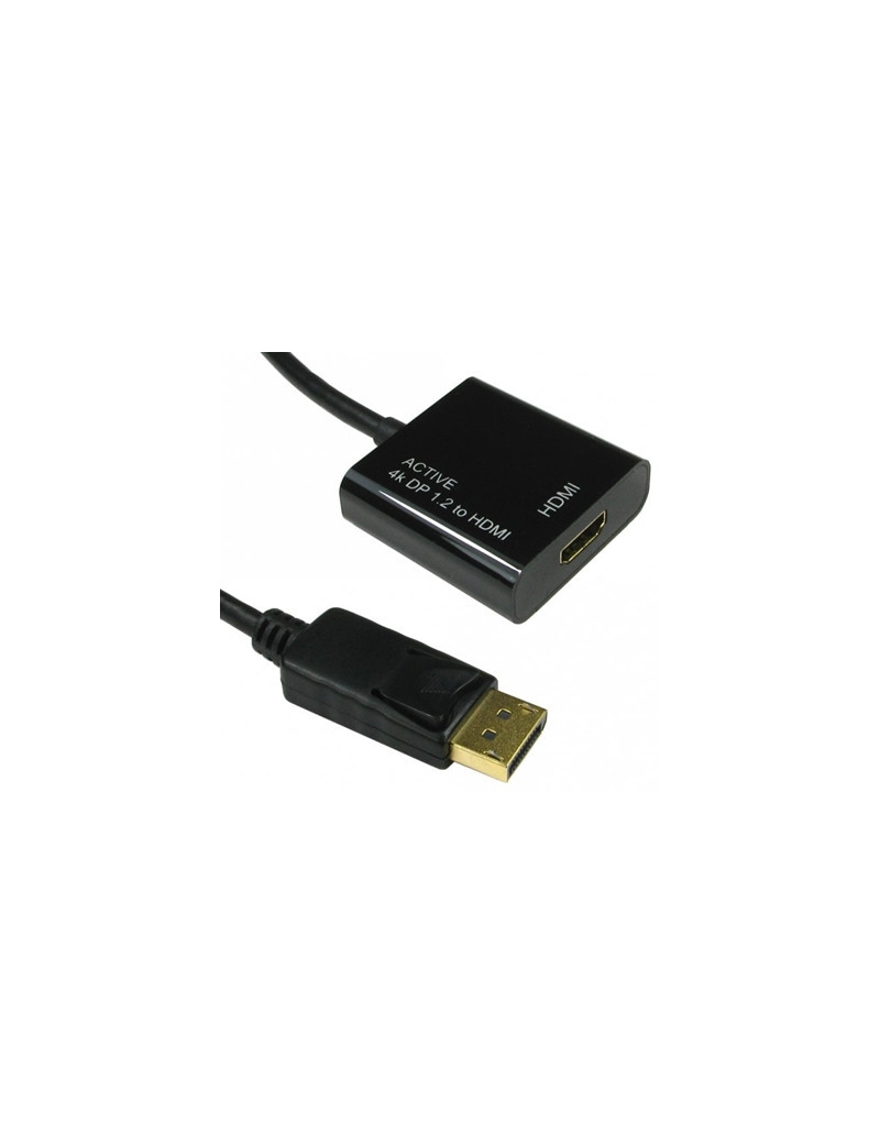 15CM DISPLAY PORT V1.2 - HDMI ACTIVE ADAP 4K BLACK