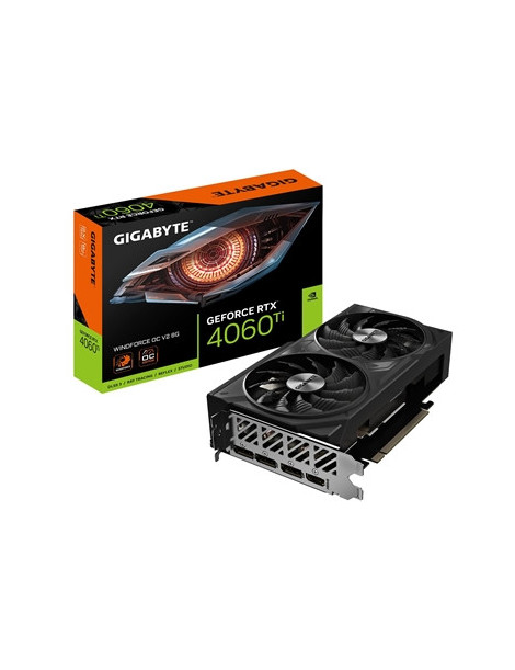 Gigabyte NVIDIA GeForce RTX 4060 Ti WINDFORCE OC V2 8G Graphics Card  8GB GDDR6  4352 CUDA Cores  2550 MHz Core Clock  Dual Fan  3x DisplayPorts / 1x HDMI Port