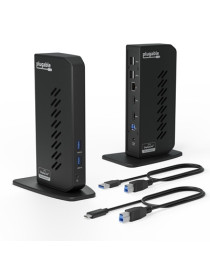 Plugable UD-3900Z USB-A/USB-C Dual Monitor Universal DisplayLink Certified Docking Station