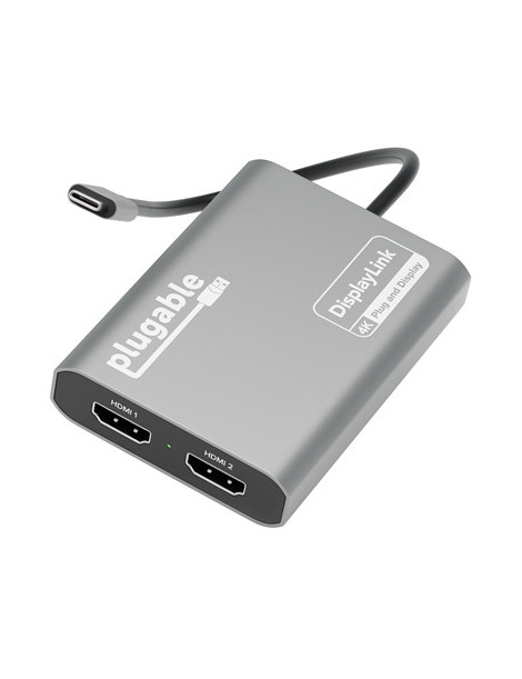 Plugable USBC-6950M Portable USB-C to Dual 4K DisplayLink Certified HDMI Adapter