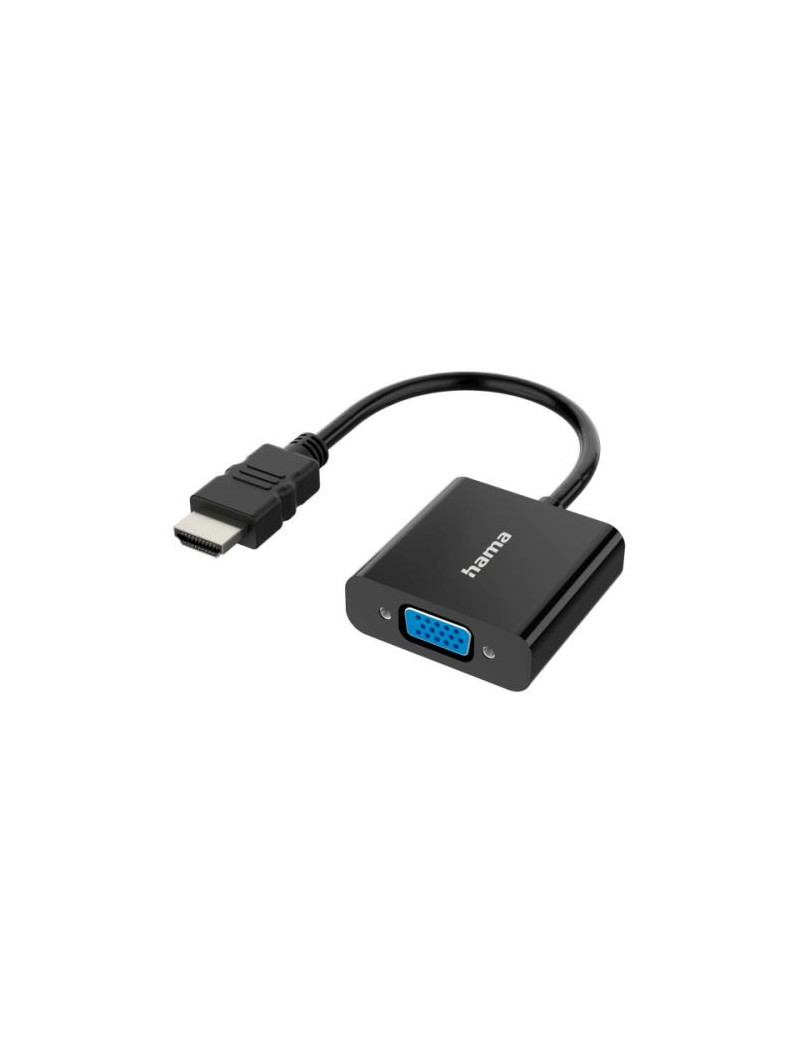 Hama HDMI Male to VGA Female Converter Cable with Audio 3.5mm Jack  15cm  Black  *Eco-Friendly Packaging*