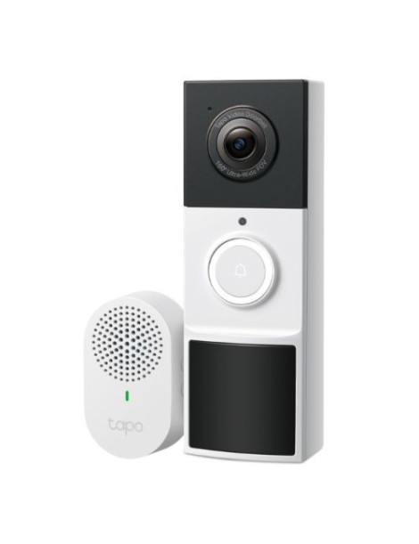 TP-LINK (TAPO D210) Smart Battery 2K 3MP Video Doorbell Camera w/ Chime  6-Month Battery  Night Vision  AI Detection & Notification