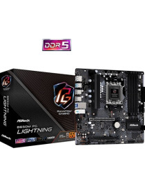 ASRock B650M PG Lightning AMD AM5 Socket Motherboard  Micro-ATX  4x DDR5 Slots  3x M.2 Sockets  1x USB-C Port  2.5GbE LAN  1x DisplayPort / 1x HDMI Port