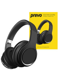 Prevo A6-ANC Active Noise Cancelling (ANC) Wireless Headphones with Bluetooth 5.4  True Wireless Stereo (TWS) Sound  Automatic Pairing & Handsfree Calls  with Case & Charging Cable