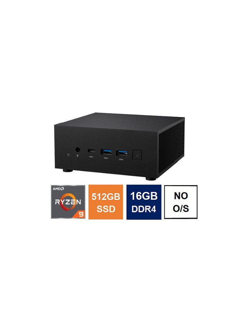 Spire Mini PC  Asus PN52 Case  Ryzen 9 5900HX  16GB 3200MHz  512GB SSD  2.5G LAN  Wi-Fi 6E  HDMI  DP  USB-C  VESA Mountable  No Operating System