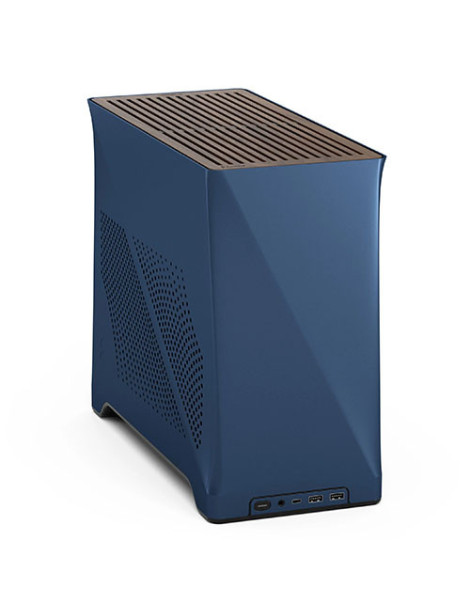 Fractal Design Era 2 ITX (Midnight Blue) Compact Case w/ Walnut Top  Mini ITX  Requires SFX/SFX-L PSU  2 Fans  3-Slot GPU & 280mm Radiator Support  USB-C