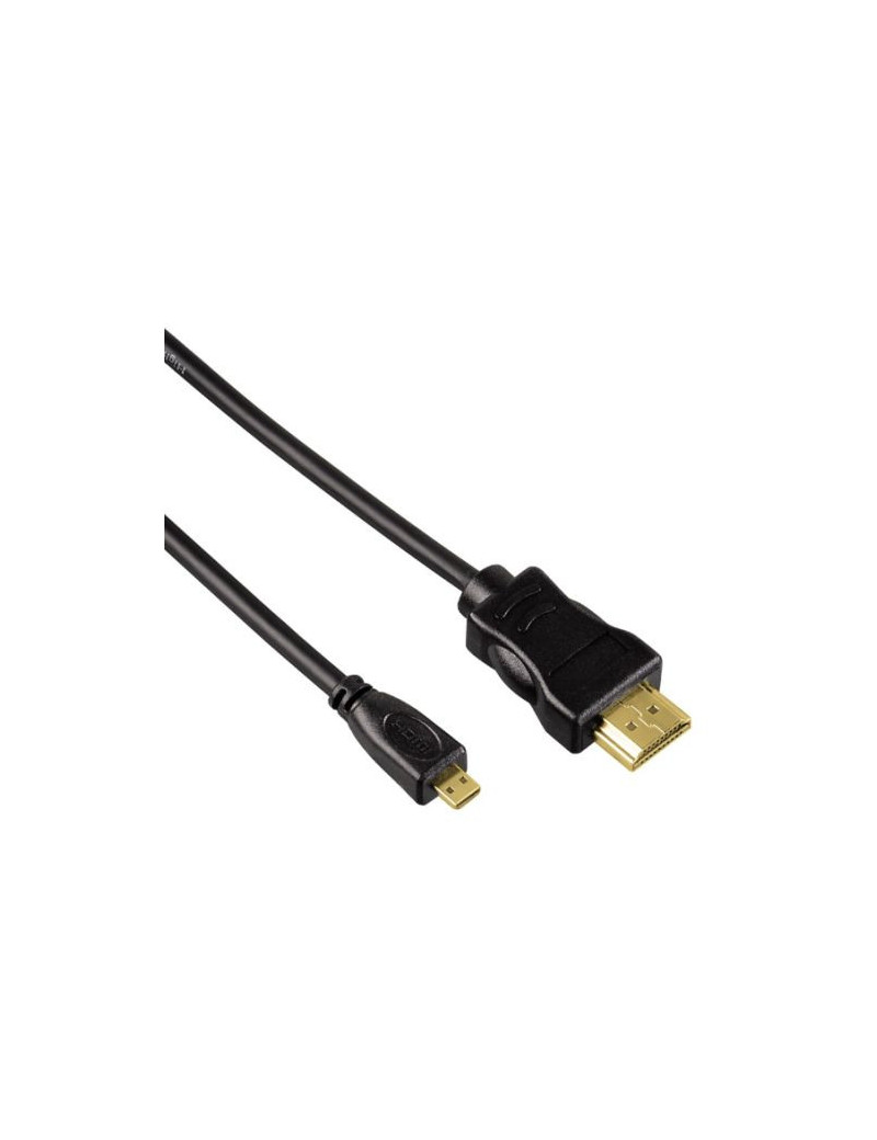 Hama High Speed HDMI Male to HDMI Type-D (Micro) Male Cable  Ethernet  Gold-Plated  0.5 Metre