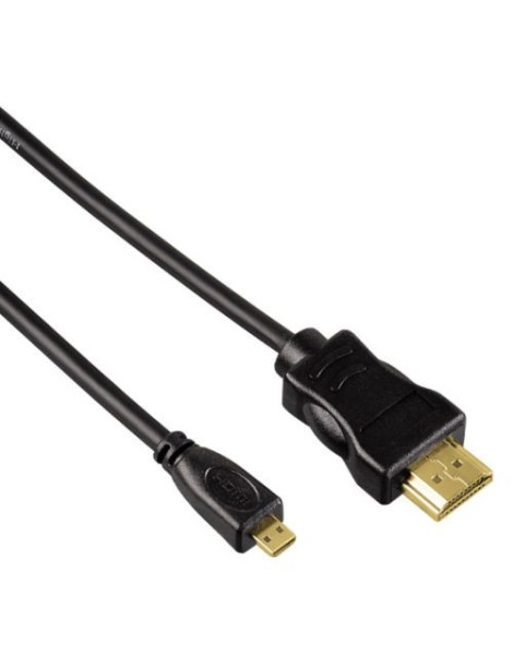 Hama High Speed HDMI Male to HDMI Type-D (Micro) Male Cable  Ethernet  Gold-Plated  0.5 Metre