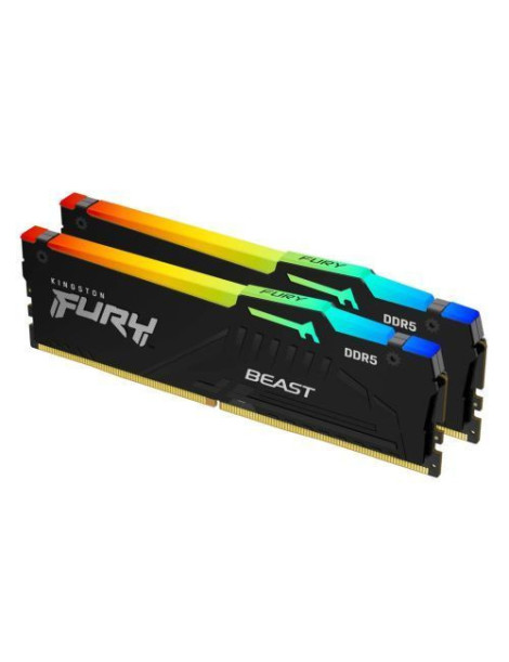 Kingston Fury Beast RGB 32GB Kit (2 x 16GB)  DDR5  6000MHz (PC5-48000)  CL36  1.35V  ECC  PMIC  AMD EXPO  DIMM Memory