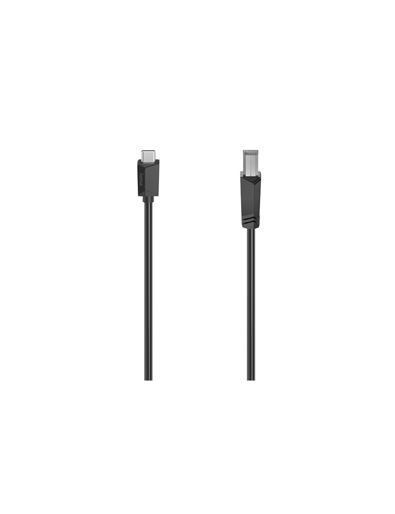 Hama USB-C to USB-B Cable  USB 2.0  1.5 Metre  Black