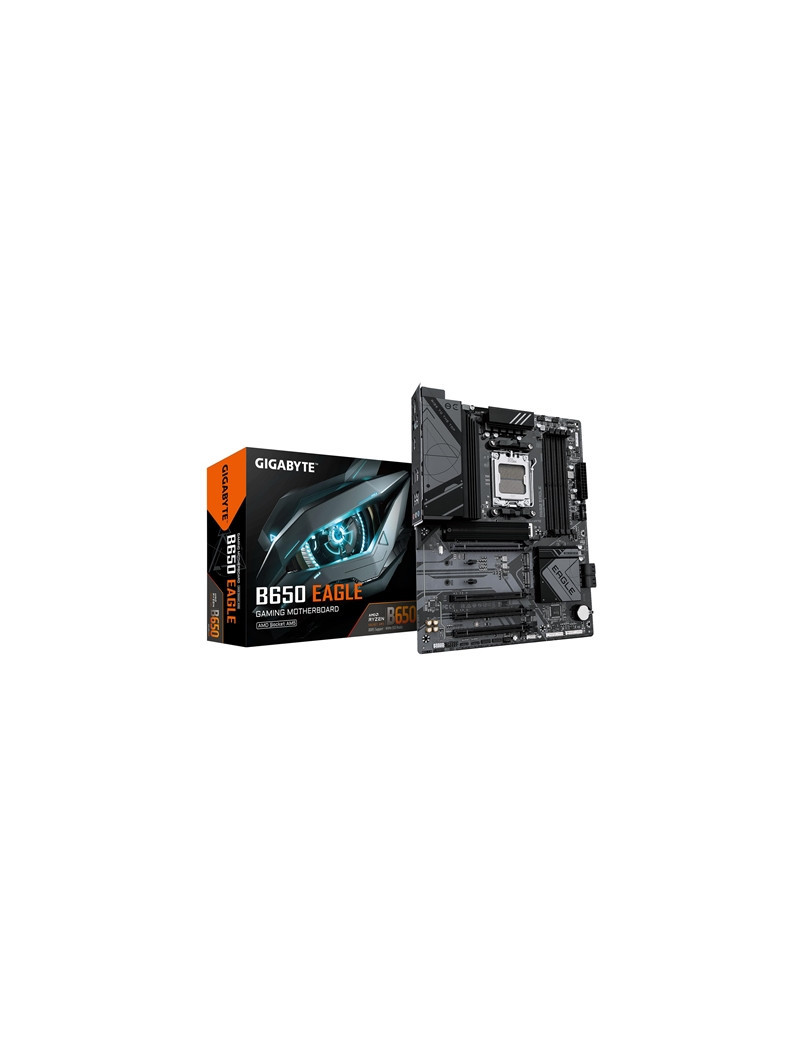 Gigabyte B650 EAGLE AMD AM5 Socket Motherboard  ATX  4x DDR5 Slots  3x M.2 Sockets  2x USB-C Port  Fitted I/O Shield  GbE LAN  1x DisplayPort / 1x HDMI Port