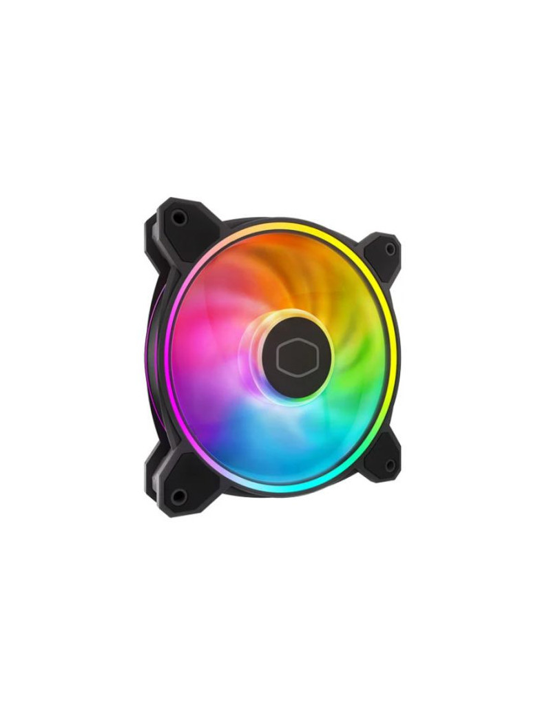 Cooler Master MasterFan MF120 Halo2 ARGB PWM 12cm Case Fan  Dual Loop Lighting  0-2050 RPM  Rifle Bearing  Black