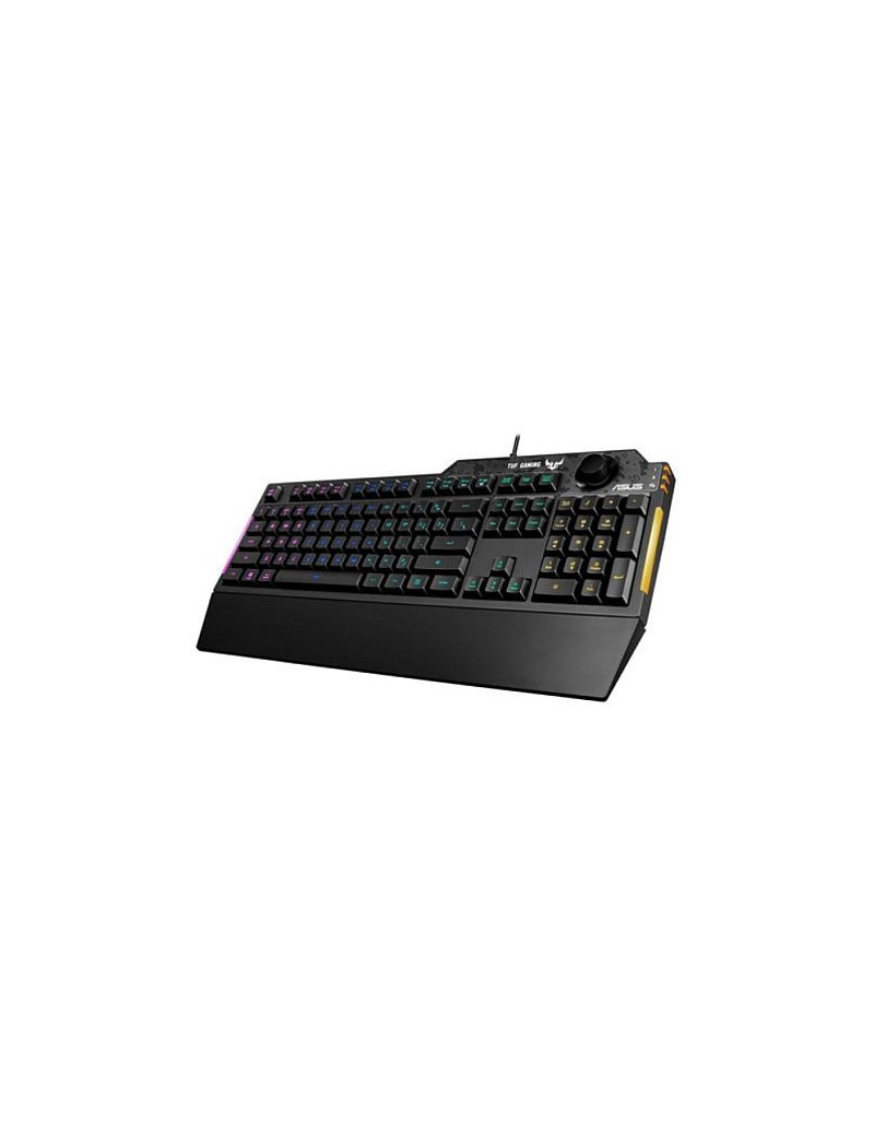 Asus TUF GAMING K1 RGB Keyboard with Volume Knob  19-key Rollover  Side Light Bar & Armoury Crate  Spill Resistant  Detachable Wrist Rest