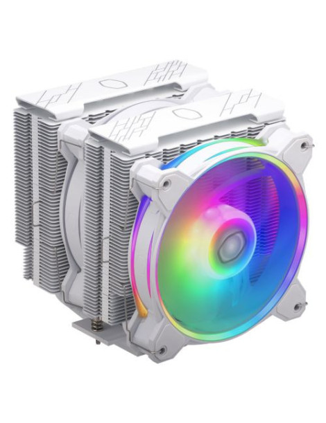 Cooler Master Hyper 622 Halo ARGB Dual Tower Heatsink & Fans  Intel/AMD  6 Heat Pipes  2x ARGB Fans  157mm High  White