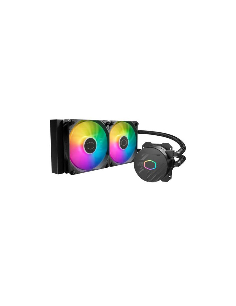 Cooler Master MasterLiquid 240L Core ARGB 240mm Liquid CPU Cooler  2x ARGB PWM Fans  RGB Pump Head  Black