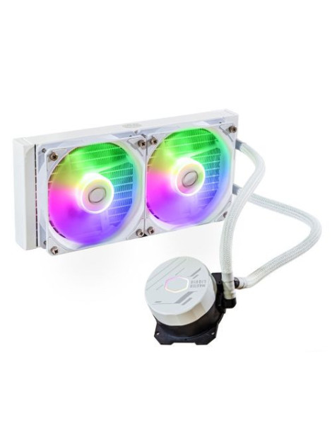 Cooler Master MasterLiquid 240L Core ARGB 240mm Liquid CPU Cooler  2x ARGB PWM Fans  RGB Pump Head  White