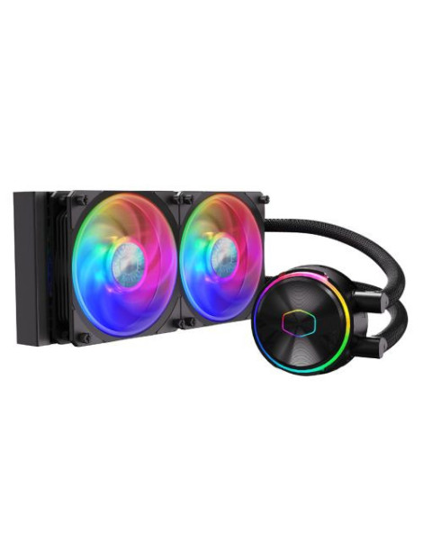 Cooler Master PL240 Flux ARGB 240mm Liquid CPU Cooler  2x ARGB PWM Fans  RGB Pump Head  RGB Controller  Black