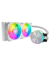 Cooler Master PL240 Flux ARGB 240mm Liquid CPU Cooler  2x ARGB PWM Fans  RGB Pump Head  RGB Controller  White