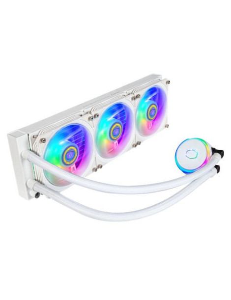 Cooler Master PL360 Flux ARGB 360mm Liquid CPU Cooler  3x ARGB PWM Fans  RGB Pump Head  RGB Controller  White