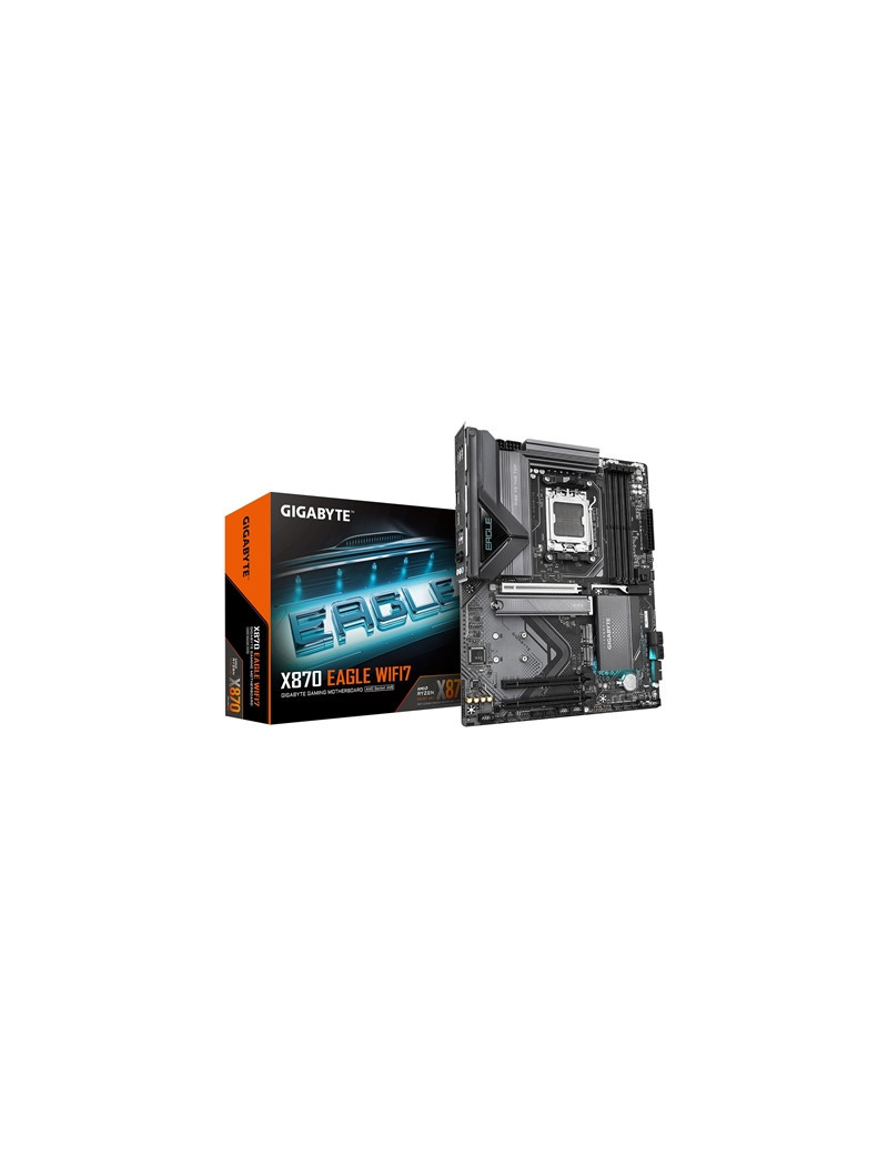 Gigabyte X870 EAGLE WIFI7 AMD AM5 Socket Motherboard  ATX  4x DDR5 Slots  3x M.2 Sockets  3x USB-C Port  Fitted I/O Shield  2.5GbE LAN  Wi-Fi 7  1x HDMI Port / 2x USB-C (USB4)