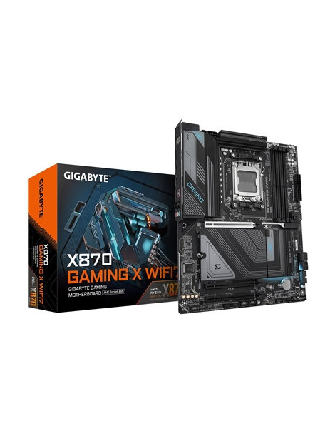 Gigabyte X870 GAMING X WIFI7 AMD AM5 Socket Motherboard  ATX  4x DDR5 Slots  3x M.2 Sockets  3x USB-C Port  Fitted I/O Shield  2.5GbE LAN  Wi-Fi 7  1x HDMI Port / 2x USB-C (USB4)