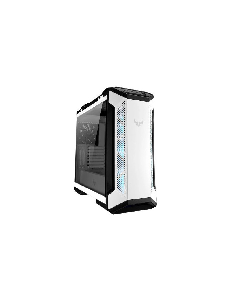 Asus TUF Gaming GT501 White Gaming Case w/ Window  E-ATX  Tempered Smoked Glass  3 x 12cm RGB Fans  Carry Handles