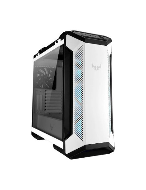 Asus TUF Gaming GT501 White Gaming Case w/ Window  E-ATX  Tempered Smoked Glass  3 x 12cm RGB Fans  Carry Handles