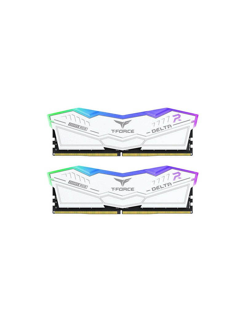 Team T-Force Delta RGB 32GB Kit (2 x 16GB)  DDR5  6000MHz (PC5-48000)  CL30  ECC  XMP 3.0  PMIC  DIMM Memory  White