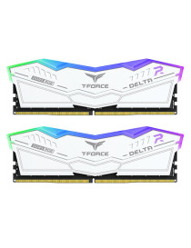 Team T-Force Delta RGB 32GB Kit (2 x 16GB)  DDR5  7200MHz (PC5-57600)  CL34  ECC  XMP 3.0  PMIC  DIMM Memory  White