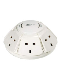 Philex PowerDome Multi Socket Extension Dome  6-Way  1M Cable  13A  Surge Protected