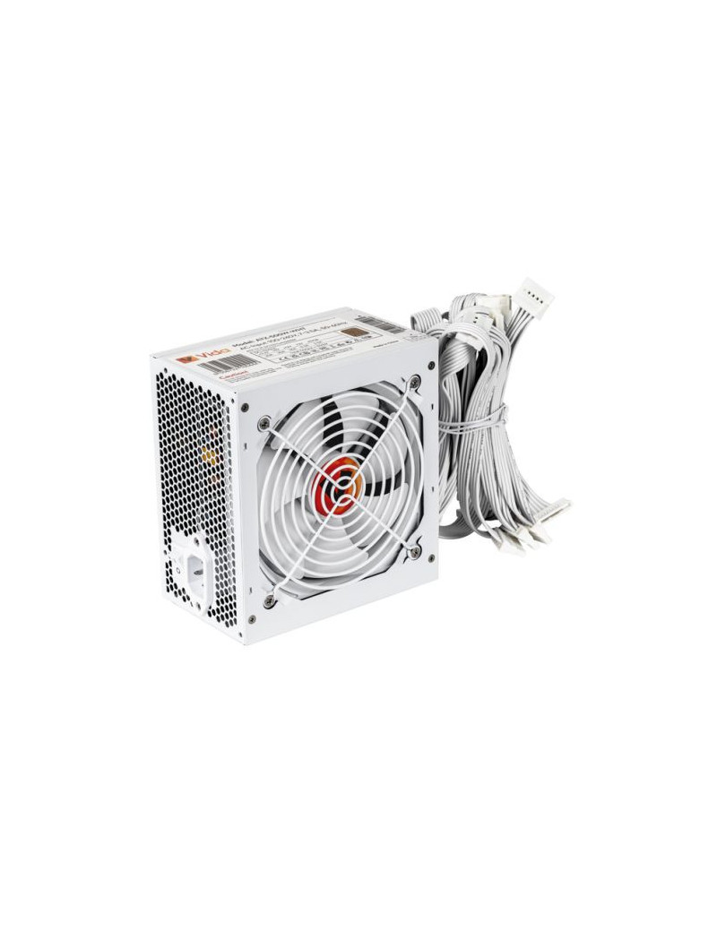 Vida 500W ATX PSU  80+ Bronze  Fluid Dynamic Ultra-Quiet Fan  PCIe  Flat White Cables  Power Lead Not Included  White