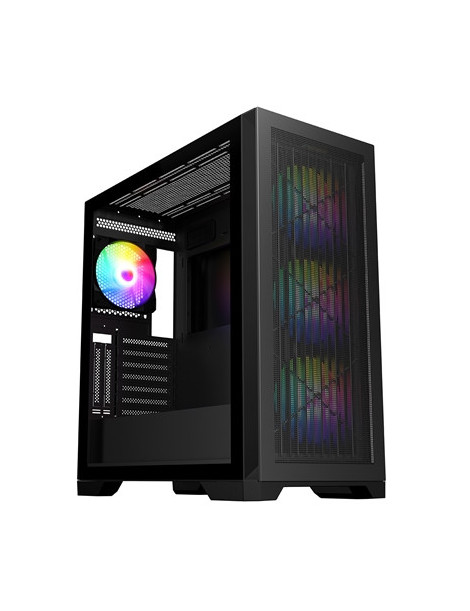 CRONUS Phanes Gaming PC Case  Mid Tower with Tempered Glass  ARGB Lighting  Enhanced Connectivity  and Superior Airflow  ATX  Micro ATX  Mini-ITX  and E-ATX