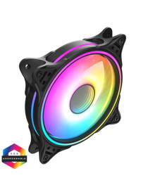 CiT Tornado FNB 120mm RGB LED Fan - High Airflow  Quiet Operation  4-Pin PWM  Black