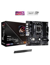 ASRock B650M PG Lightning WiFi AMD AM5 Socket Motherboard  Micro-ATX  4x DDR5 Slots  3x M.2 Sockets  1x USB-C Port  2.5GbE LAN  Wi-Fi 6E  1x DisplayPort / 1x HDMI Port