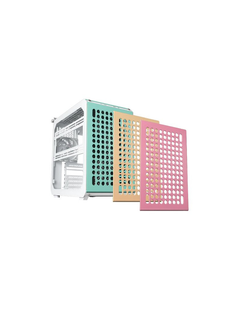 Cooler Master Qube 500 Flatpack Macaron Edition Modular Case w/ Glass Side  E-ATX  ARGB Fan  Highly Customisable  Multi-Colour Panels