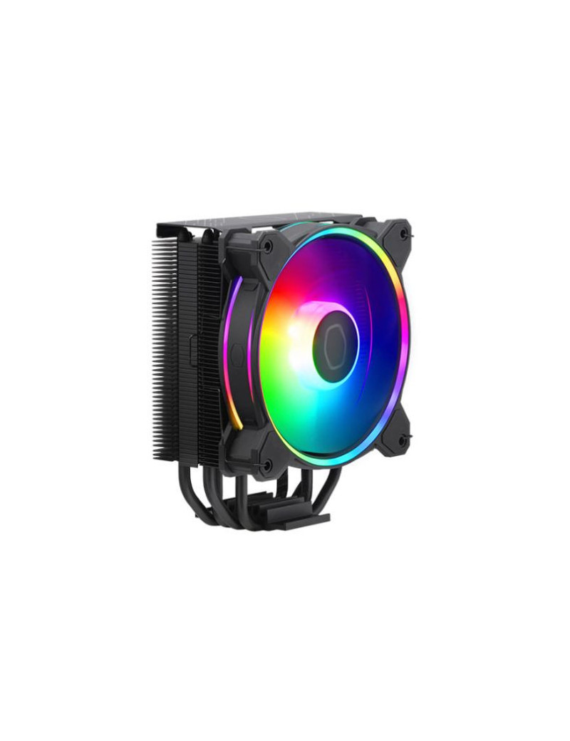 Cooler Master Hyper 212 Halo ARGB Heatsink & Fan  Intel/AMD  4 Heat Pipes  Rifle Bearing Fan  Compact 154mm Height  Black