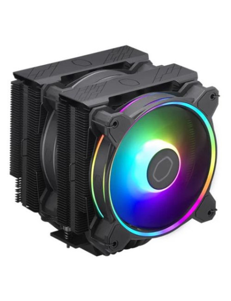 Cooler Master Hyper 622 Halo ARGB Dual Tower Heatsink & Fans  Intel/AMD  6 Heat Pipes  2x ARGB Fans  157mm High  Black