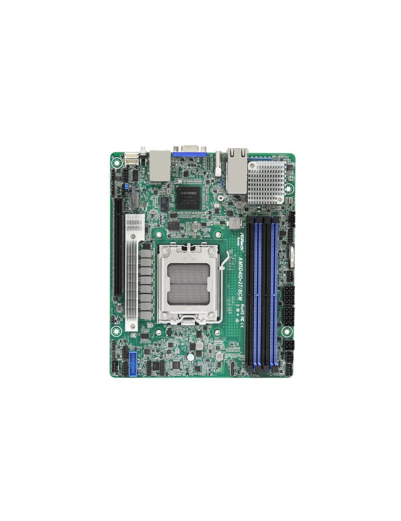 Asrock Rack AM5D4ID-2T/BCM  AM5  Deep Mini ITX  4 DDR5  2x 10G Broadcom LAN  PCIe 5.0  VGA  HDMI  IPMI Remote Management  1x M.2