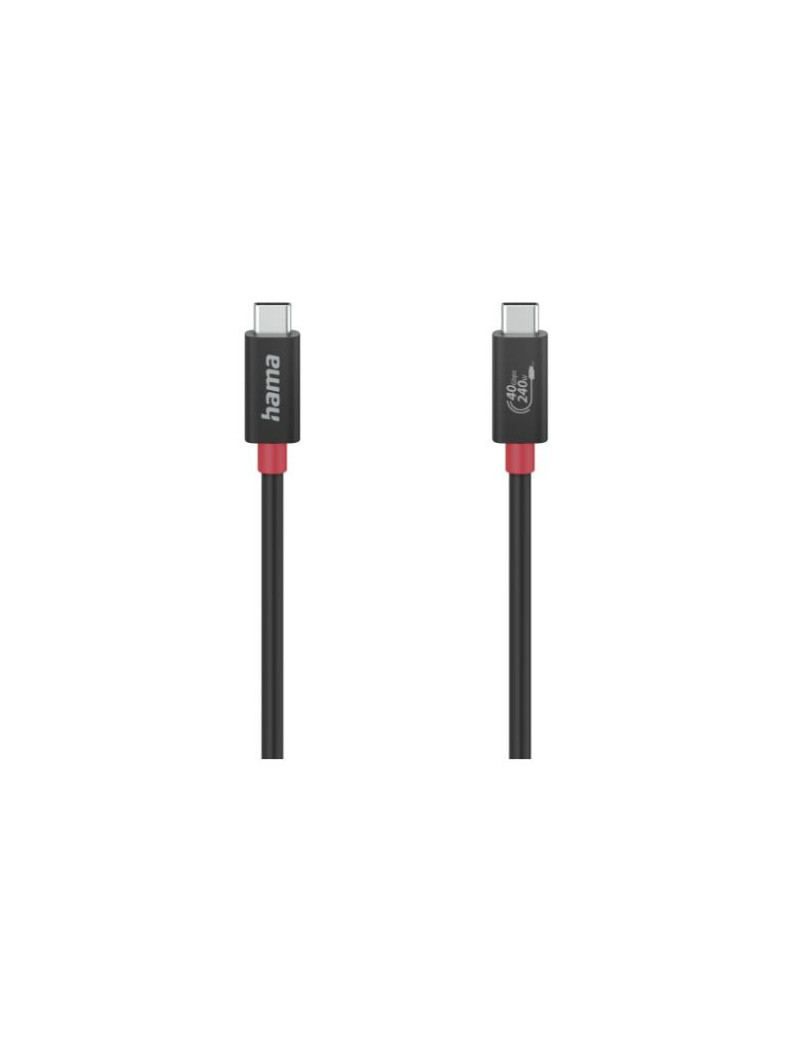 Hama USB4 Gen3 40Gbps Type-C Male to Male 240W EPR Cable  5 AMP   Power Delivery  High-Speed Data Transfer  1 Metre  Black